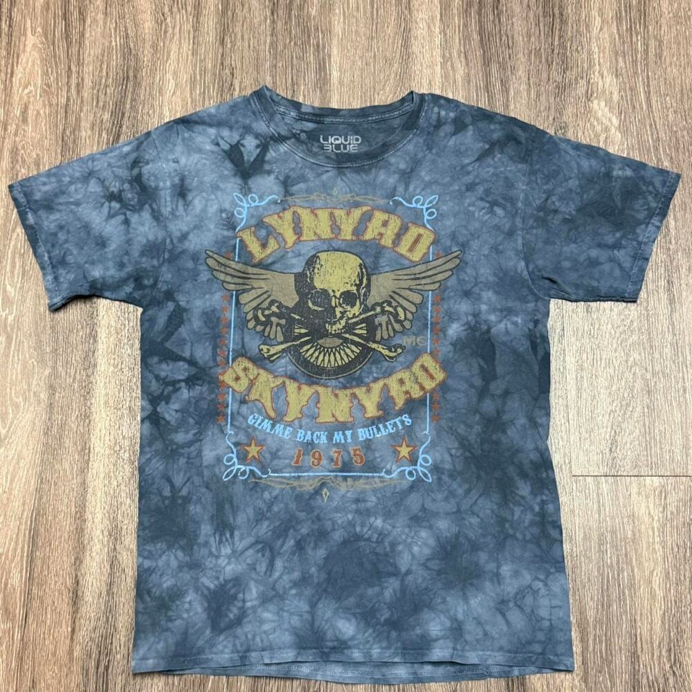 Liquid Blue Lynyrd Skynyrd “Gimme Back My Bullets” Tie-Dye Band Tee (Size L)